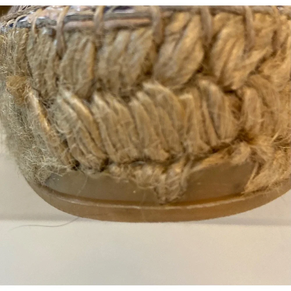 Eric‎ Michael Snakeskin Embossed Leather Espadrille Platform Size 8.5